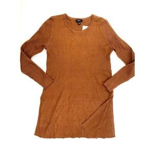 Alfani‎ Tunic Sweater Top Brown Lightweight Medium NEW